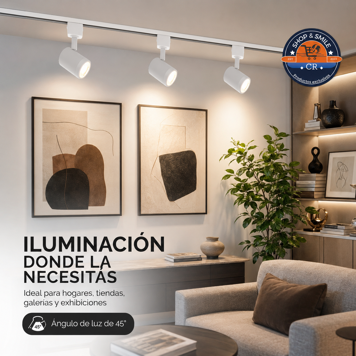Luz LED WAC Lighting Charge 8010 con cinco temperaturas de color seleccionables