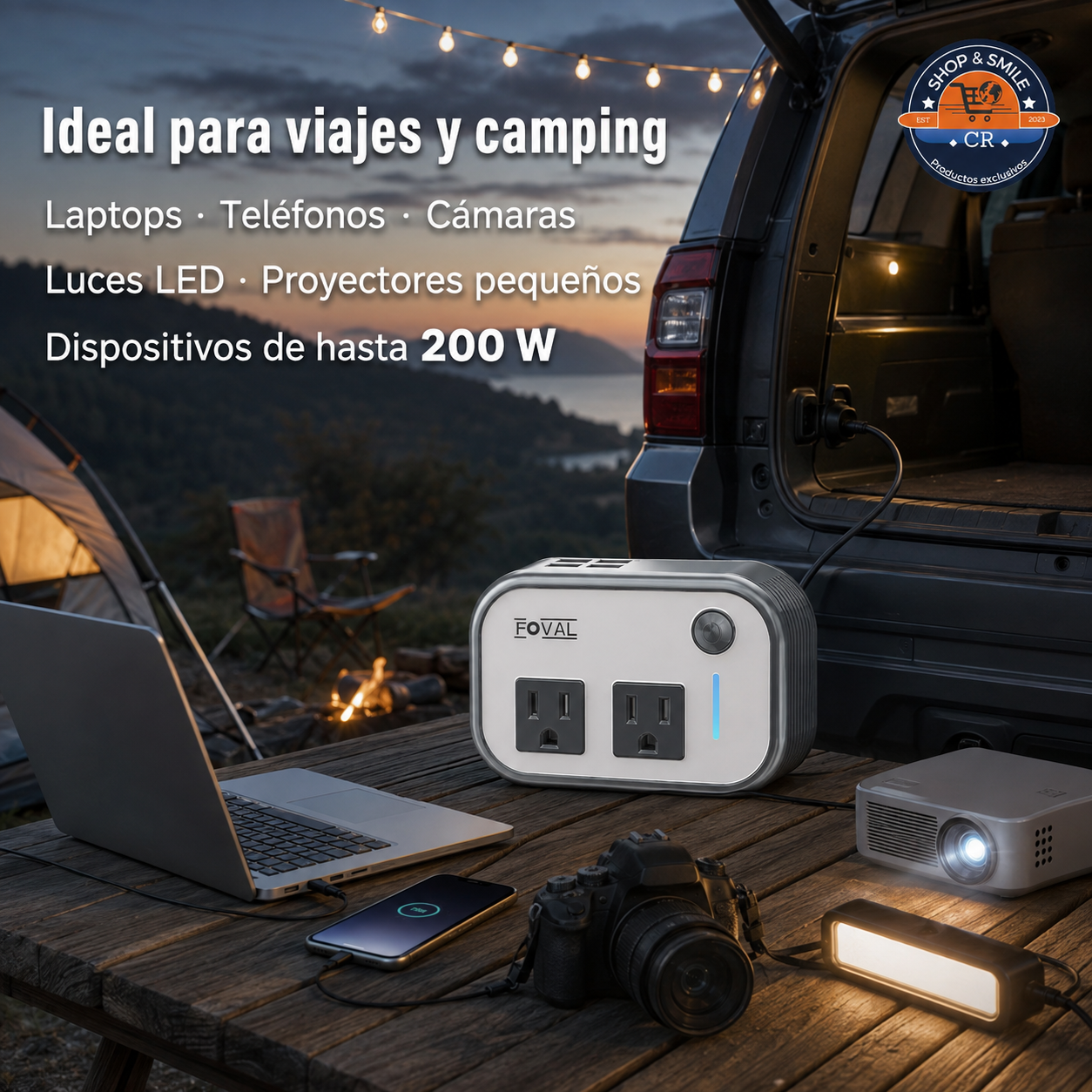 Recomendaciones para utilizar de manera segura el inversor FOVAL de 200 W en vehículos de 12 V