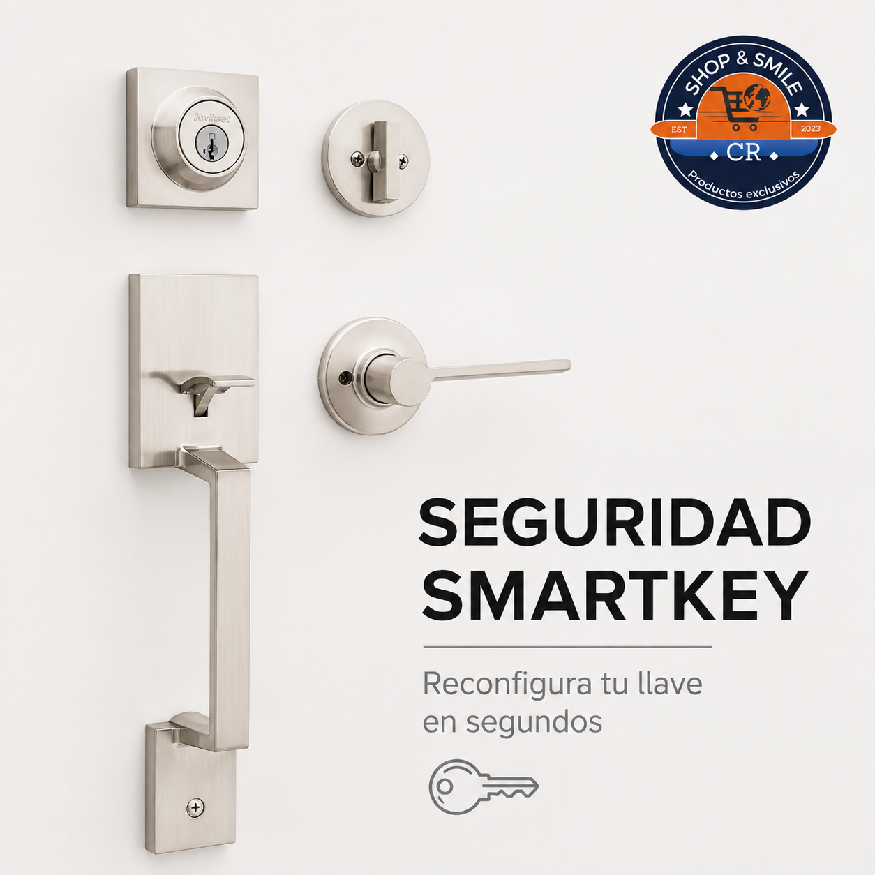 Cerradura Kwikset Amador con tecnología SmartKey para reconfigurar la llave en segundos