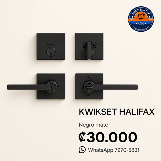 Kwikset Halifax negro mate disponible en Costa Rica por 30000 colones