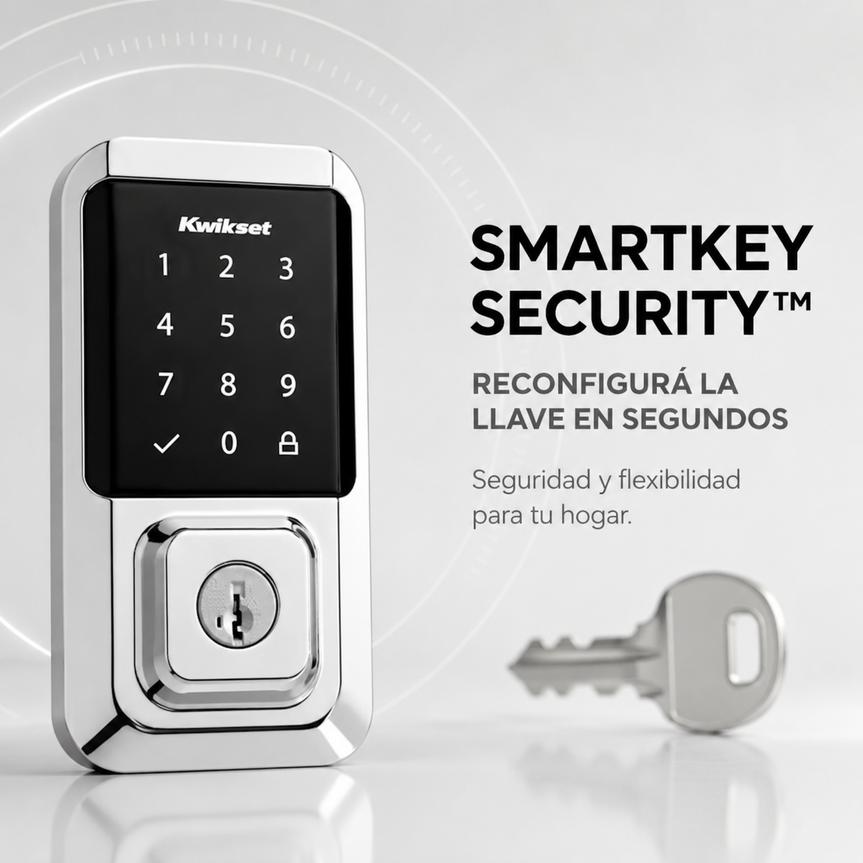 Cerradura inteligente Kwikset HALO con tecnología SmartKey Security para reconfigurar la llave