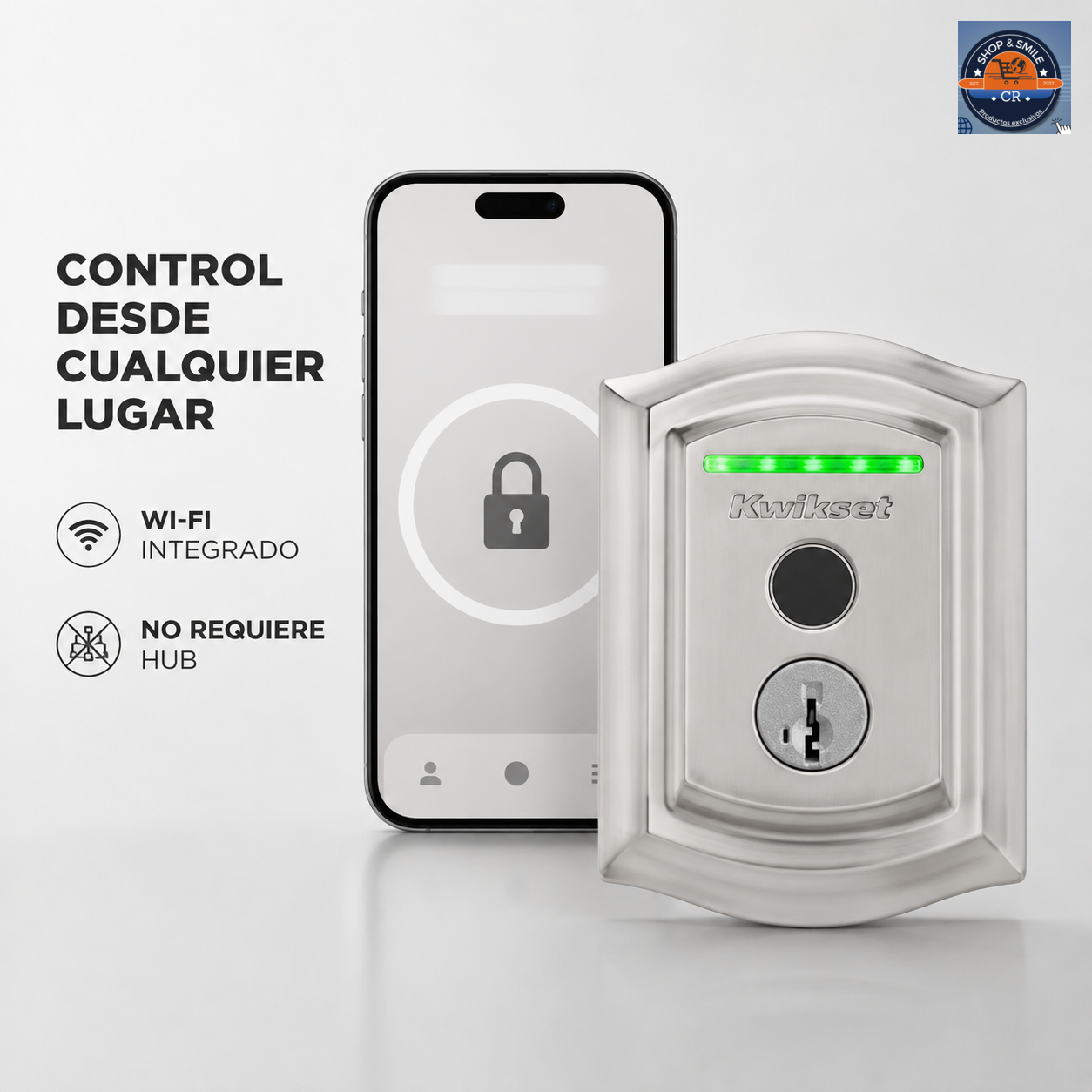 Cerradura inteligente Kwikset HALO Touch con WiFi integrado y control remoto sin necesidad de hub