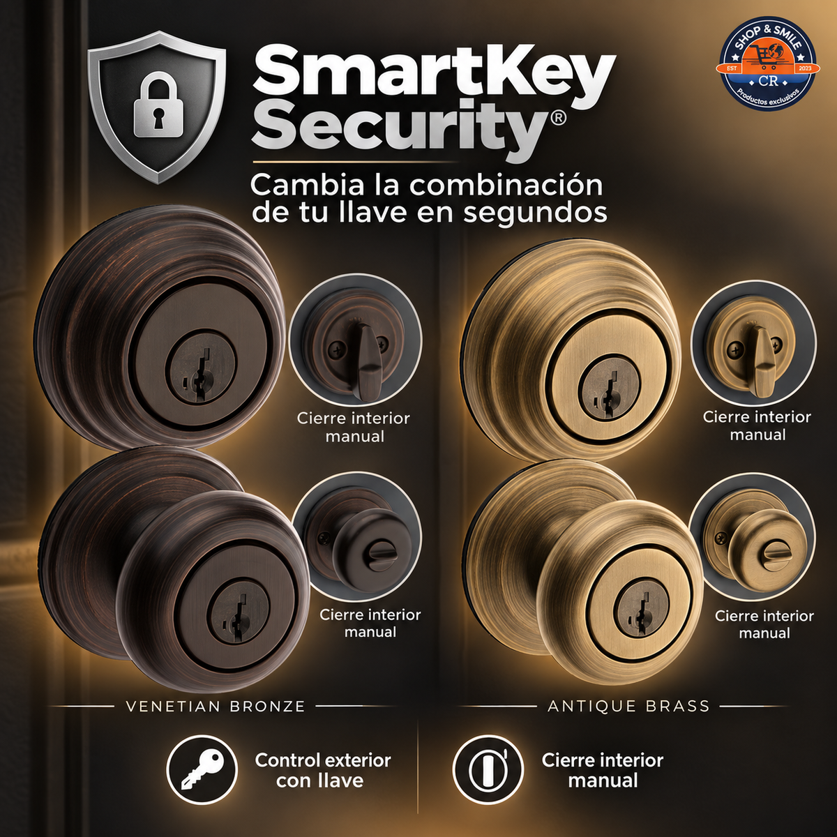 Combo Kwikset Juno con tecnología SmartKey Security para cambiar la combinación de la llave