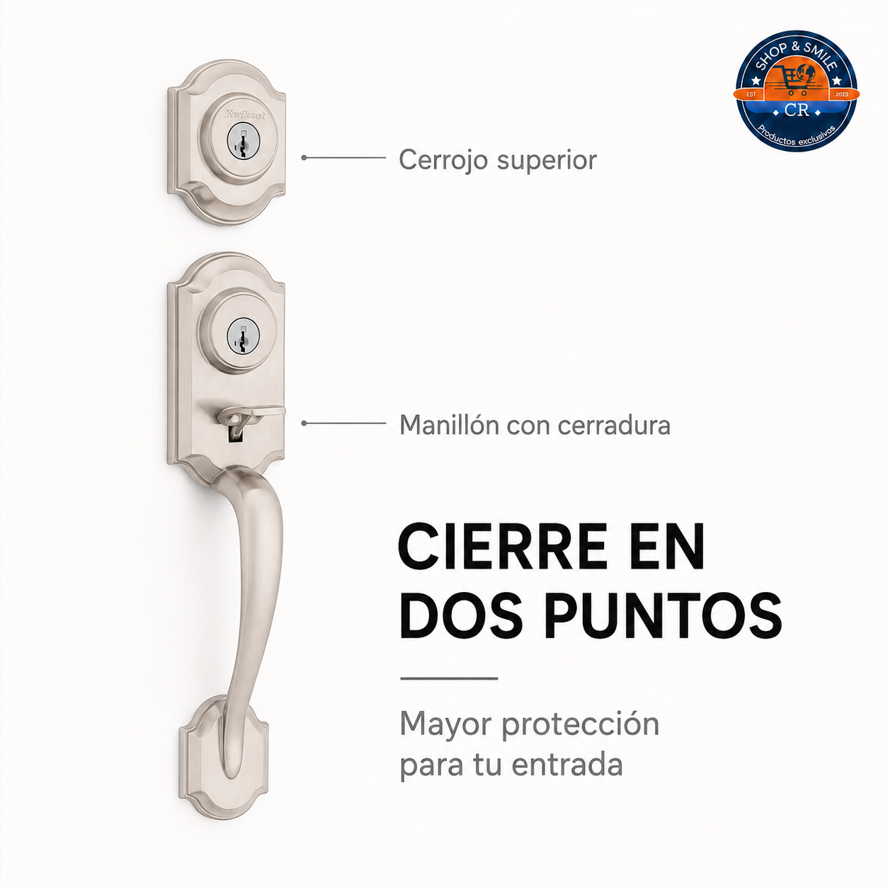 Kwikset Montara con certificación BHMA AAA, protección Microban y pestillos ajustables CR