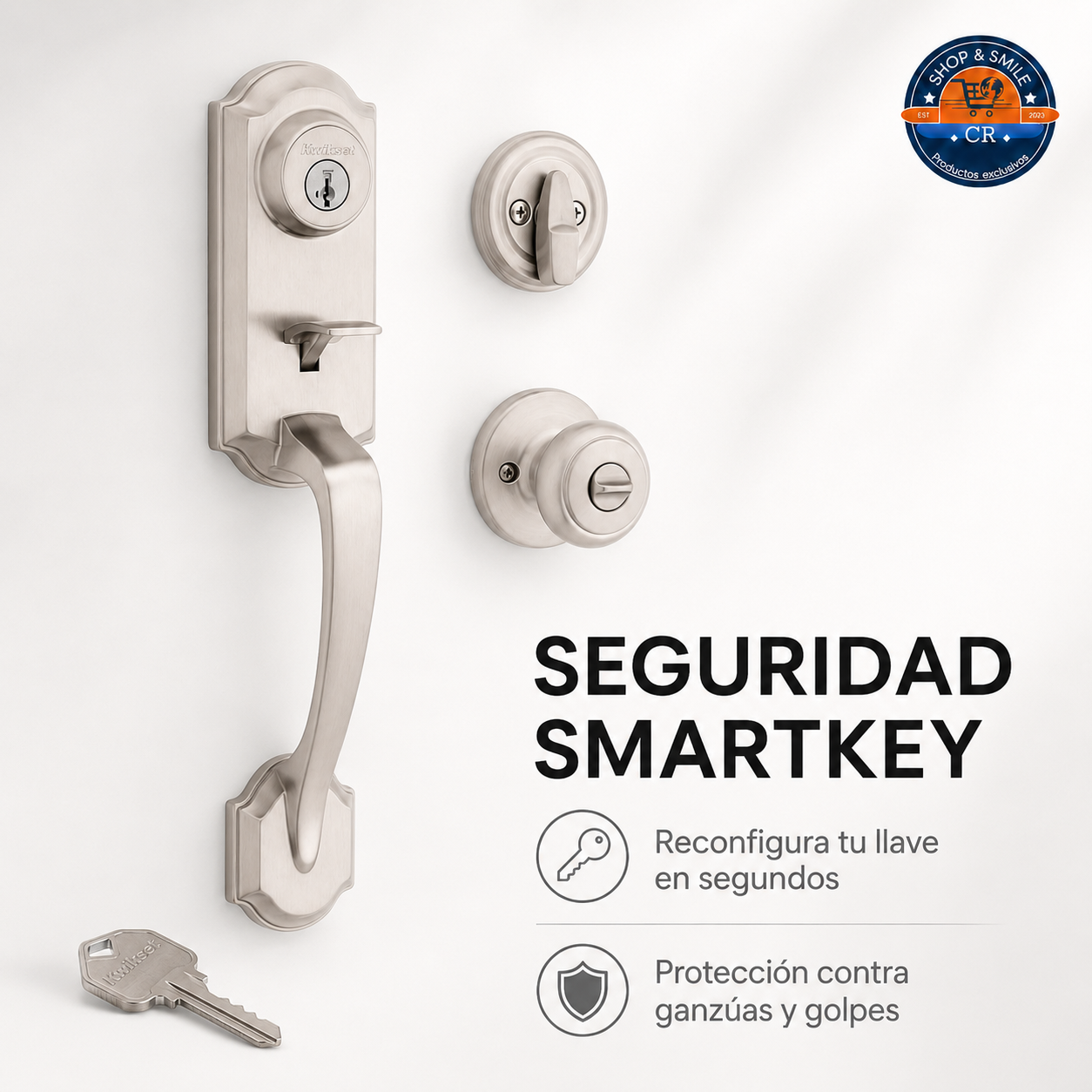 Cerradura Kwikset Montara con tecnología SmartKey, protección contra ganzúas y reconfiguración de llave