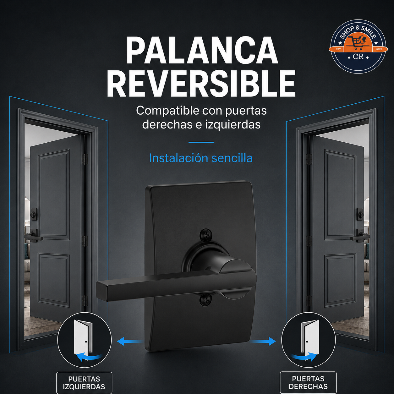 Manija exterior Schlage Century en negro mate con diseño moderno para puerta principal