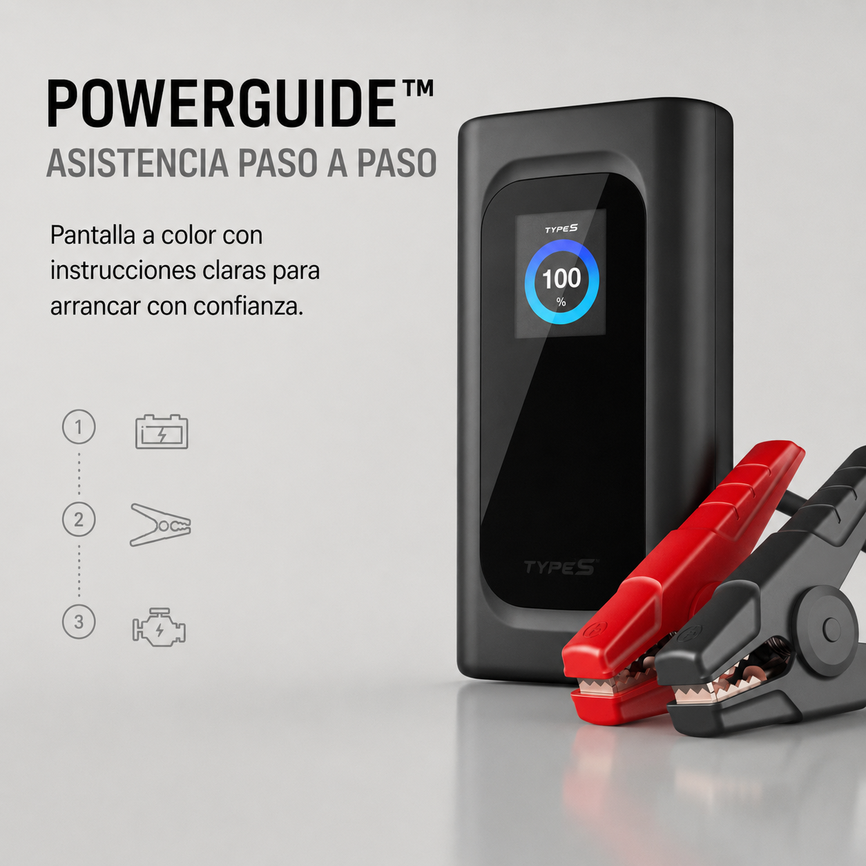Arrancador portátil TYPE S P10 con pantalla a color PowerGuide y asistencia visual paso a paso