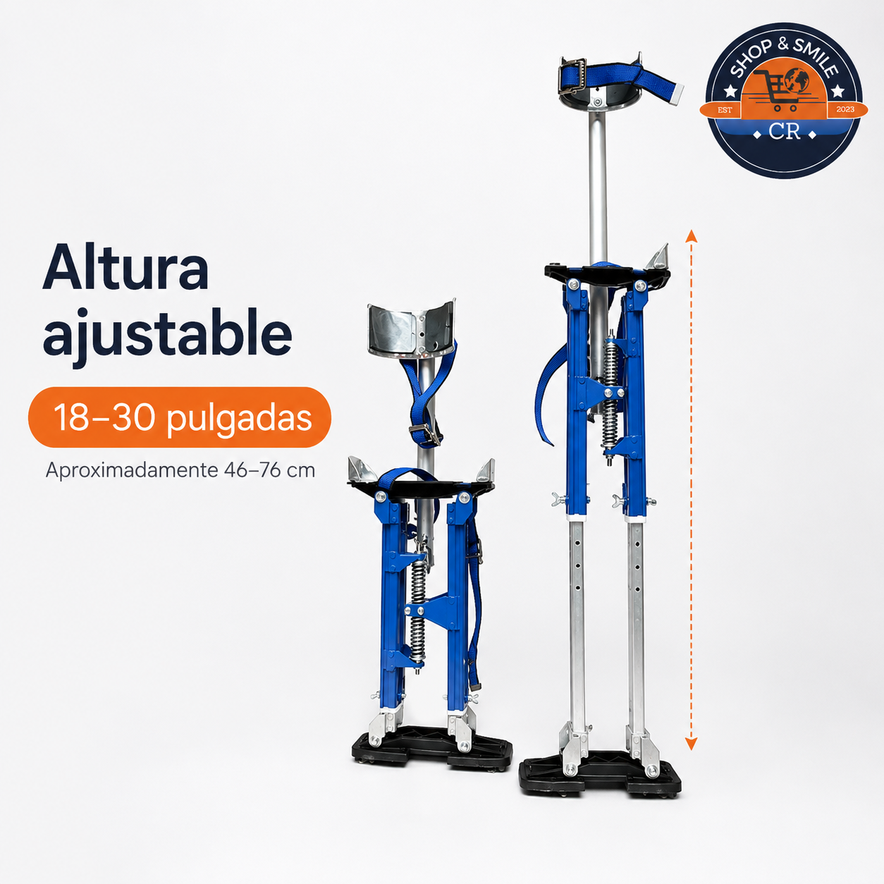 Zancos para drywall con altura ajustable de 18 a 30 pulgadas o 46 a 76 centímetros