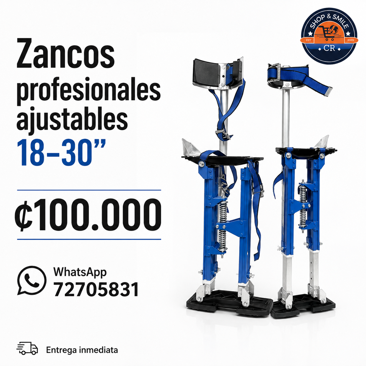 Zancos profesionales ajustables de 18 a 30 pulgadas con precio de 100000 colones Costa Rica